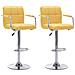 Sedie Da Bar 2 Pz Gialle In Tessuto - Foto miniatura 2