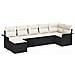 Set di divano da giardino in 7 pezzi con cuscini Nero Polyrattan - Foto miniatura 1