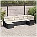 Set di divano da giardino in 7 pezzi con cuscini Nero Polyrattan - Foto miniatura 2