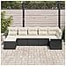 Set di divano da giardino in 7 pezzi con cuscini Nero Polyrattan - Foto miniatura 3