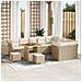 Set Divano da Giardino  12 Pezzi con Cuscini Beige Polyrattan Acacia, Set da Pranzo da Giardino  3 Pezzi con Cuscini Beige Polyrattan Acacia - Foto miniatura 2