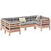 Set Divani Giardino 6 pz Cuscini Legno Massello Abete Douglas - Foto miniatura 2
