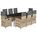 Set Pranzo da Giardino 9 pz con Cuscini Beige Misto Polyrattan - Foto miniatura 1