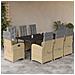 Set Pranzo da Giardino 9 pz con Cuscini Beige Misto Polyrattan - Foto miniatura 2