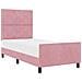Struttura del letto in velluto rosa 100x200 cm - Foto miniatura 1