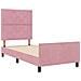 Struttura del letto in velluto rosa 100x200 cm - Foto miniatura 6