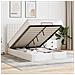 Struttura Letto Pouf con Materasso Bianco 140x200 cm Similpelle - Foto miniatura 2