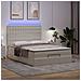 Struttura Letto Pouf con Materasso Bianco 140x200 cm Similpelle - Foto miniatura 3