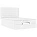 Struttura Letto Pouf con Materasso Bianco 140x200 cm Similpelle - Foto miniatura 7