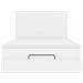 Struttura Letto Pouf con Materasso Bianco 140x200 cm Similpelle - Foto miniatura 8