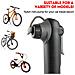 Mini Pompa Per Bicicletta Portatile Nera Con Tachimetro - Ideale Per Bici, Moto E E-bike - Foto miniatura 2