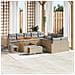Set Divano da Giardino con cuscino 13 pcs Beige Poly Rattan - Foto miniatura 2
