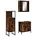 Set Mobili da Bagno 3 pz Rovere Fumo in Legno Multistrato - Foto miniatura 1