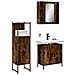 Set Mobili da Bagno 3 pz Rovere Fumo in Legno Multistrato - Foto miniatura 2