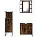 Set Mobili da Bagno 3 pz Rovere Fumo in Legno Multistrato - Foto miniatura 6