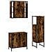 Set Mobili da Bagno 3 pz Rovere Fumo in Legno Multistrato - Foto miniatura 8