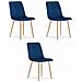 Sedia JEWA - Moderna in velluto blu navy con gambe color legno x 3 - Foto miniatura 1