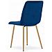 Sedia JEWA - Moderna in velluto blu navy con gambe color legno x 3 - Foto miniatura 5