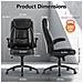 Sedia Da Ufficio Ergonomica In Pelle, Braccioli Ripiegabili 90°, Schienale Regolabile 103°-120°, Funzione Dondolo, Sedia Direzionale Con Schienale Alto, Imbottitura Extra Spessa, Portata Fino A 136 Kg, Sedia Per Home Office - Foto miniatura 2