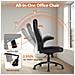 Sedia Da Ufficio Ergonomica In Pelle, Braccioli Ripiegabili 90°, Schienale Regolabile 103°-120°, Funzione Dondolo, Sedia Direzionale Con Schienale Alto, Imbottitura Extra Spessa, Portata Fino A 136 Kg, Sedia Per Home Office - Foto miniatura 5