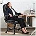 Sedia Da Ufficio Ergonomica In Pelle, Braccioli Ripiegabili 90°, Schienale Regolabile 103°-120°, Funzione Dondolo, Sedia Direzionale Con Schienale Alto, Imbottitura Extra Spessa, Portata Fino A 136 Kg, Sedia Per Home Office - Foto miniatura 8