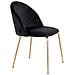 Set 2 Sedie Da Pranzo Geneve In Velluto Nero Con Gambe Effetto Ottone - Foto miniatura 3