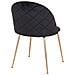 Set 2 Sedie Da Pranzo Geneve In Velluto Nero Con Gambe Effetto Ottone - Foto miniatura 4