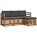 Set divani 4 pcs Naturale e Antracite Legno di Acacia Massello - Foto miniatura 1