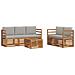 Set divani con cuscino 6 pcs Grigio Naturale e Chiaro - Foto miniatura 1