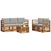 Set divani con cuscino 6 pcs Grigio Naturale e Chiaro - Foto miniatura 3