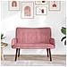 Sofa a Due Posti Rosa 115 x 61 x 87 cm Velluto - Foto miniatura 3