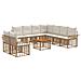 Set di divani da esterno 10 pcs Naturale e Bianco Crema - Foto miniatura 1