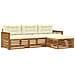 Set di divani da esterno Naturale e Crema 249 x 162,5 x 73 cm - Foto miniatura 1