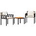 Set Mobili da Esterno 3 pcs Marrone e Bianco Crema polyrattan - Foto miniatura 1
