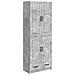Set di armadi 2 pcs Grigio Cemento Legno ingegnerizzato - Foto miniatura 1
