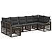 Set Divano da Giardino 7 pz 7-Numero di posti Grigio polyrattan - Foto miniatura 1