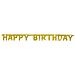 Festone Dorato Con Scritta Happy Birthday 121 Cm Taglia Unica - Foto miniatura 1