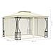 Gazebo Con Tende 300x300x265 Cm Crema - Foto miniatura 5