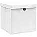 Contenitori con Coperchi 4 pz 28x28x28 cm Bianco - Foto miniatura 2