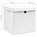 Contenitori con Coperchi 4 pz 28x28x28 cm Bianco - Foto miniatura 3