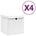 Contenitori con Coperchi 4 pz 28x28x28 cm Bianco - Foto miniatura 1