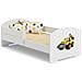 Luk 160x80 Letto Per Bambino Con Ringhiera + Materasso E Giroletto Yellow Excavator - Foto miniatura 1