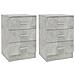 Lusso Casadino -  Comodini 2 Pz Grigio Cemento 38x35x56 Cm In Legno Multistrato - Foto miniatura 1