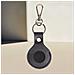 Custodia Premium In Pelle Per Airtag Con Anello Portachiavi - Marrone Black - Foto miniatura 2