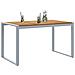 Tavolo da pranzo da esterno Grigio 140x80x75 cm Acciaio e Legno Massello di Acacia - Foto miniatura 3