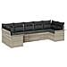 Set di divani da giardino 7 pezzi con cuscini Grigio chiaro Rattan sintetico, Divano da giardino 2 posti con spazio di stoccaggio e cuscini Grigio chiaro Rattan sintetico - Foto miniatura 1