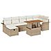 Set di Divano da Giardino in 8 Pezzi con Cuscini Beige in Polirattan - Foto miniatura 1