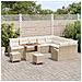 Set Divano da Giardino  12 Pezzi con Cuscini Beige Polyrattan Acacia, Set da Pranzo da Giardino  3 Pezzi con Cuscini Beige Polyrattan Acacia, Divano da Giardino per 2 Persone  con Cuscini Beige Polyrattan - Foto miniatura 3