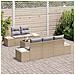 Set Divano da Giardino 6 Pezzi con Cuscini Beige in Polyrattan - Foto miniatura 3