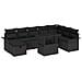 Set Divano da Giardino di 9 Pezzi con Cuscini Nero Polyrattan - Foto miniatura 1